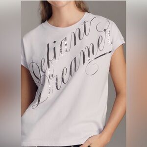 Anthropologie Foil Graphic Muscle Tee Defiant Dreamer Medium